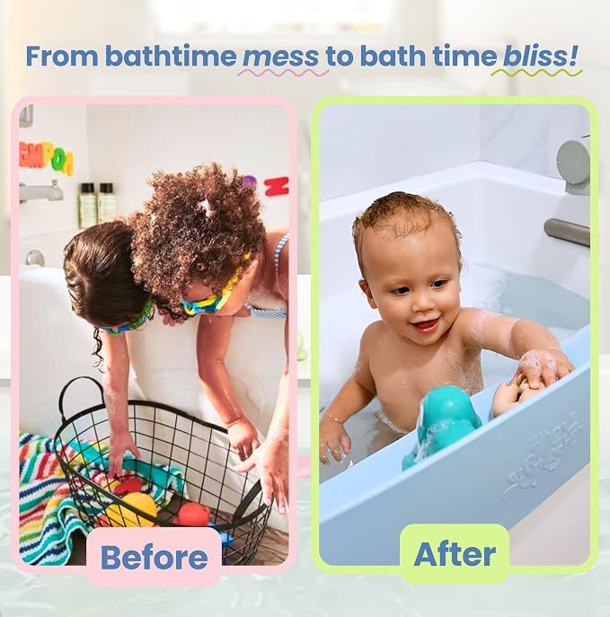 Little Splasher Original PlayPad, Bathtub Splash Guard Play Shelf - Toy Tray Caddy Holder Storage - Suction Cups Attach to Bath Tub - No Mess Water Spill in Bathroom for Toddlers Kids Baby (White)