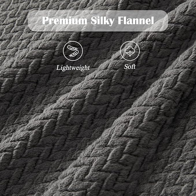 Waffle Knit Textured Throw Blanket Soft for Couch, Sofa, Twin Bed, Kids, Adults, 50” x 60” Chenille Knit Blanket, Boho Throw Blanket for Home Decor 250 GSM (Slate Grey)