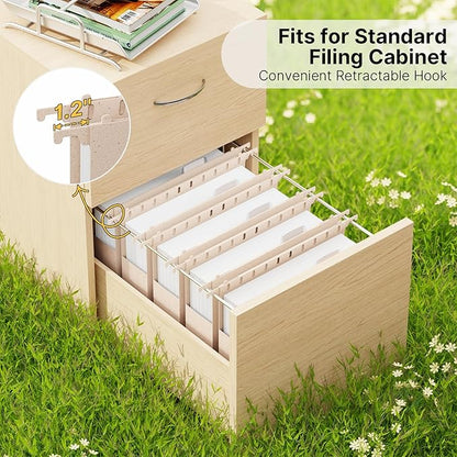 XINGIA Wheat Straw Plastic Hanging File Folders Letter Size, 12 Pack Extra Capacity Filing Cabinet Folders for Bulk Files/Medical Charts, Heavy Duty 2 Inch Expansion File Organizer(Morandi Pink)