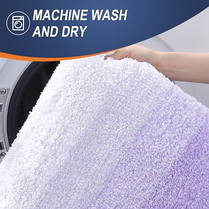 OLANLY Bathroom Runner Rugs Mat 47x24, Extra Soft Absorbent Microfiber Bath Rug, Rubber Backing, Quick Dry, Washable Long Bath Mats for Bathroom, Tub and Shower, Home Decor Accessories, Light Purple