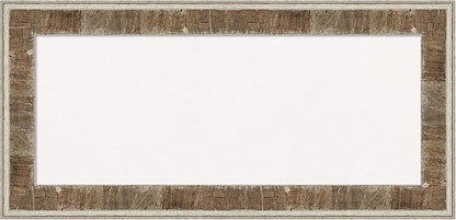 Amanti Art White Cork Board for Wall, 17x35 Vision Board with Brown Wood Frame, Medium Corkboard Office Decor for Home Organization, Country Rustic Corkboard Pinboard to Display Items for Home