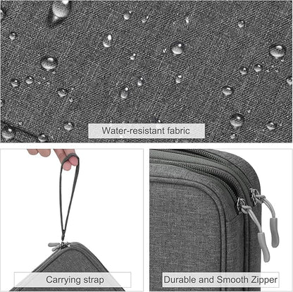 FYY Electronic Organizer, Extra Large Travel Cable Organizer Bag Pouch Portable Waterproof Double Layers All-in-One Storage Bag for iPad, Cable, Power Bank, Laptop Charger for Office/Home, Dark Grey