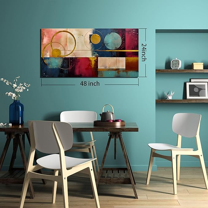 Abstract Canvas Wall Art Modern Living Room Bedroom Home Office Wall Decor Dark Color Abstract Picture Large Framed Canvas Prints Ready to Hang Size 24x48