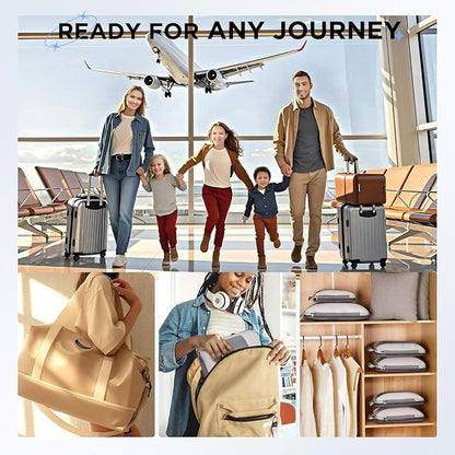 10 Set Compression Packing Cubes for Travel Essentials,Compressible Expandable Packing Cubes for Suitcase,OlarHike Luggage Garment Bags for Travel,Handy Helper for Organizing Clothes(Gray)