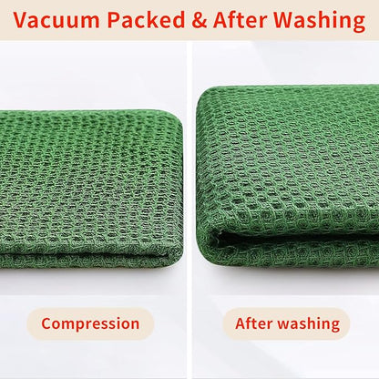 Homaxy 100% Cotton Waffle Weave Kitchen Dish Cloths, Ultra Soft Absorbent Quick Drying Dish Towels, 12 x 12 Inches, 6-Pack, Grass Green