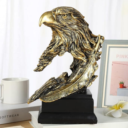 H&W Golden Bald Eagle Figurines - The USA's National Emblem - Resin Statue Decoration for Home/Study/Living Room, Great Collectible Figurines, Best Gift for The Man, Golden (HH17-D4)