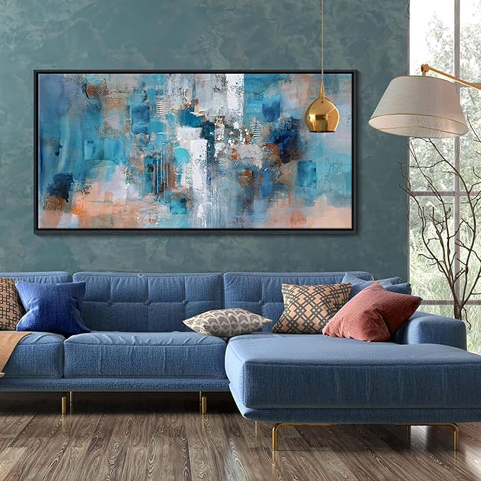 Framed Wall Art for Bedroom Large Abstract Wall Art Wall Pictures for Living Room Canvas Wall Art for Living Room Bathroom Decor 20x40 Inches