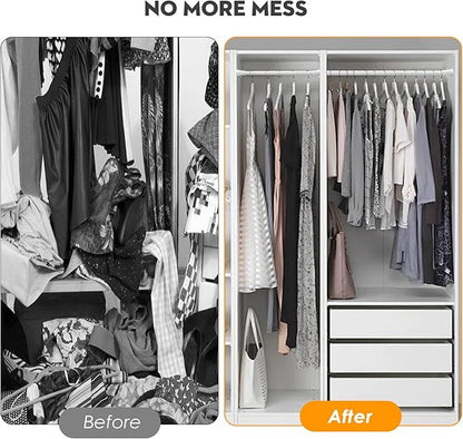 1.1 Inch Diameter Tension Closet Rods for Hanging Clothes 32-97 Inch, Adjustable Pole Closet to Hang Clothes, Heavy Duty Closet bar for Wardrobes with No Drilling Holder, White