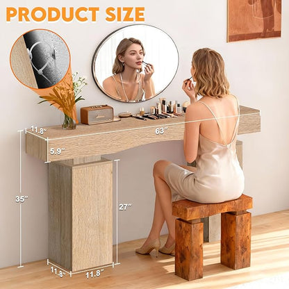 63 Inch Long Entryway Table Bold, Wooden Console Table with Socket Farmhouse Sofa Table for Entrance, Hallway, Living Room, Behind Couch(Oak Brown)