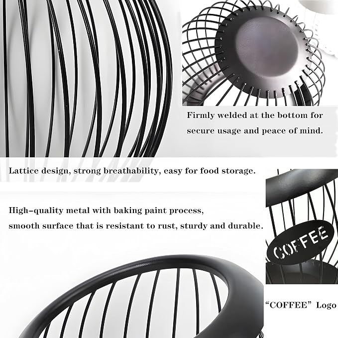 AIYICIII Coffee Pod Holder,K Cup Holder,Large Capacity Kcups Organizer for Counter, Coffee Bar Accessories＆Station Organizer,Pods Storage (White)