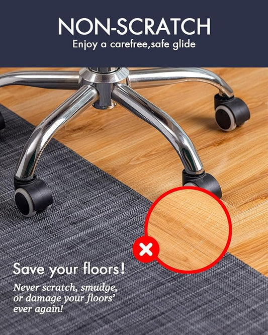 Baroyal Office Chair Mat for Hardwood Floor Under Desk Computer Rolling Chair Mat for Wood/Tile Floor Non-Slip Heavy Duty Desk Rug PVC Plastic Hard Floor Protector 48" x 60" (Cool Grey)