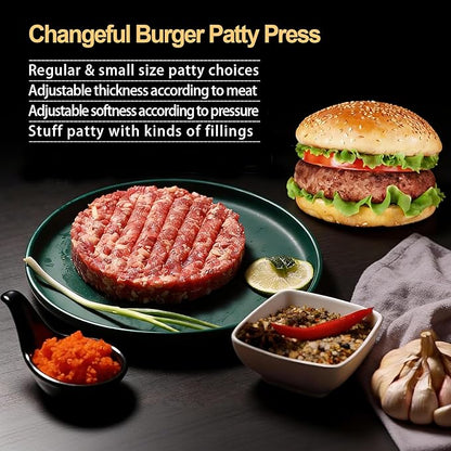 Burger Press Hamburger Patty Maker Slider Press Stuffed Burger Patty Press Regular Burger Patties Cookery Mold 3 in 1 Non Stick Kitchen Barbecue Tool