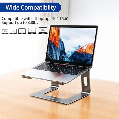BESIGN LS03 Aluminum Laptop Stand, Ergonomic Detachable Computer Stand, Notebook Holder, Laptop Mount Compatible with Air, Pro, Dell, HP, Lenovo More 10-15.6" Laptops, Gray