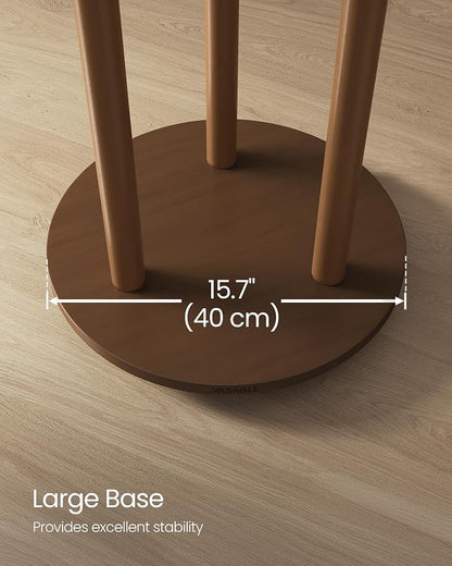 VASAGLE Freestanding Coat Rack Stand, Coat Tree with 11 Hooks, 3 Shelves, 4 Removable 360° Swivel Wheels, Wooden Hooks and Poles, for Entryway, Bedroom, Living Room, Walnut Brown URCR023K01