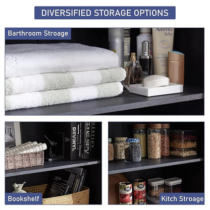 Farmhouse Kitchen Pantry Cabinet - 72" Tall Large Wood Kitchen Storage Cabinets with Adjustable Shelves & 2 Barn Doors & Drawer, Versatile Storage for Dining Room, Bathroom, Living Room, Antique Black | Large, Adjustable Shelves, 2 Barn Doors, Drawer, ...