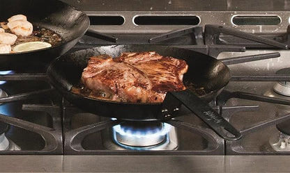 Lodge Pre-Seasoned Carbon Steel Skillet - Use in the Oven, on the Stove, on the Grill, or Over a Campfire - 10 Inch
