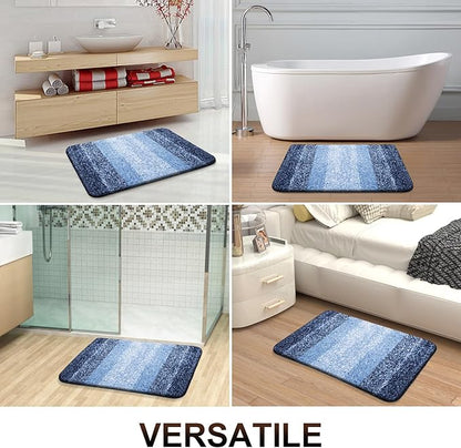 OLANLY Large Bathroom Rugs Mat 45x27, Extra Soft Absorbent Microfiber Bath Rugs, Rubber Backing, Quick Dry, Machine Washable Bath Mats for Bathroom Floor, Tub and Shower, Home Decor Accessories, Navy