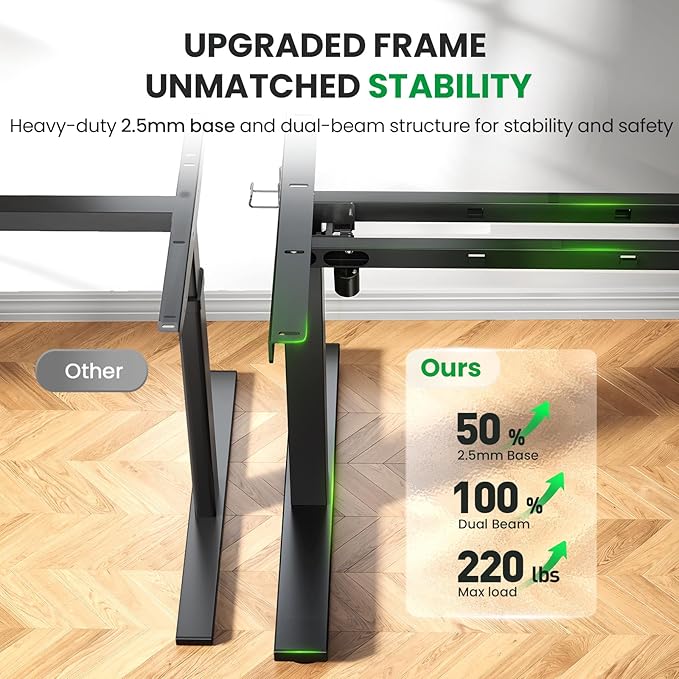 Electric Standing Desk Adjustable - 71x30 Inch Sit Stand Desk with 1 Inch Thick Tabletop, Double Beam Frame, 3 Memory Height Adjustment, Cable Management for Home Office