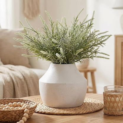 Ceramic Flower Vase, 5.2in Farmhouse Table Rustic Vases, Waterproof, Small Flower Terracotta Vases for Home Decor, Living Room,Table, Handcrafted (Antique)