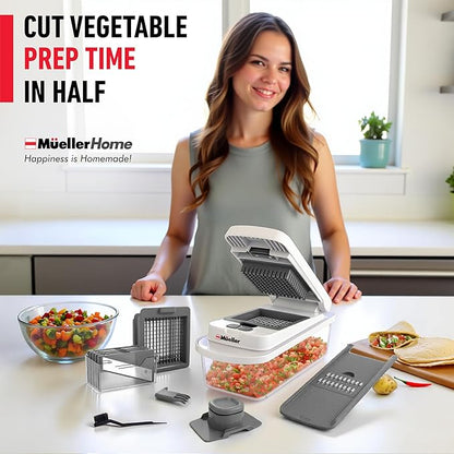 Mueller The Real Original Pro Chopper since 2013 Vegetable Chopper Mandoline Slicer, 8 Blade Food Veggie Chopper Onion Vegetable Cutter with Container, Kitchen Gadgets & Essentials, (10 in 1)