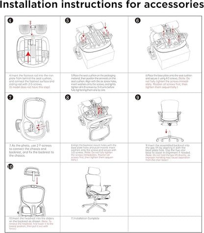 Hbada P2 Ergonomic Office Chair, Office Chair with 3D Lumbar Support, Mesh Chairs with 3D 360° Rotation Arms, 3D Headrest & Comfortable Seat, 135° Stepless Tilt Function, Black