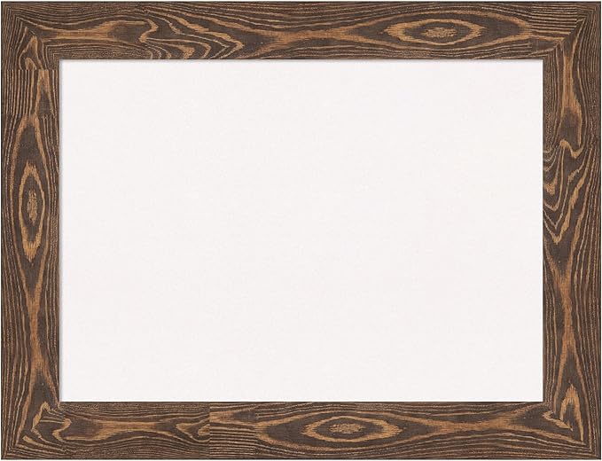 Amanti Art White Cork Board for Wall, 26x34 Vision Board with Brown Wood Frame, Medium Corkboard Office Decor for Home Organization, Rustic Farmhouse Corkboard Pinboard to display items for home