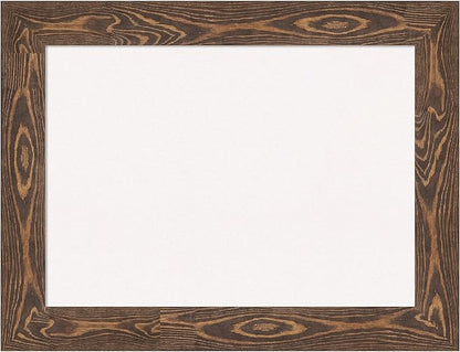 Amanti Art White Cork Board for Wall, 26x34 Vision Board with Brown Wood Frame, Medium Corkboard Office Decor for Home Organization, Rustic Farmhouse Corkboard Pinboard to display items for home