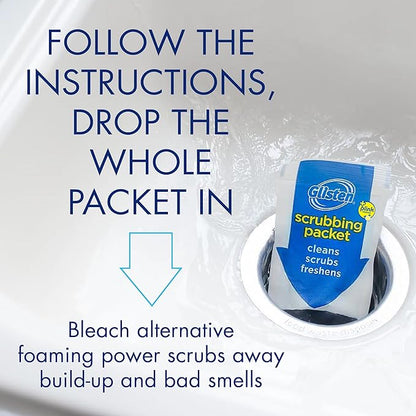 Glisten Garbage Disposal Cleaner and Odor Eliminator with Foaming Action, Removes Buildup and Cleans, Lemon Scent - 4 Uses, 2 Pack