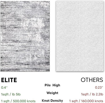 Keen Home Design Area Rugs - 9x12 Non-Shedding, Abstract Rugs for Kitchen, Living Room, Bedroom, Dining Room, Entryway - Size: 9'2" x 11'11", Abstract Cream/Grey