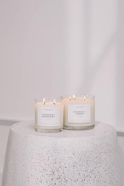 Calyan Wax Co. Apples & Maple Bourbon 3 Wick Scented Candle - 43 Hour Burn - Luxury 3 Wick Soy Candles - Non Toxic Soy Wax Candles - Long Lasting Large Glass Jar Candle for Home - 14.9oz