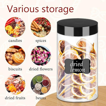 Hajoyful Plastic Jars with Lids 20Pcs 14 oz Clear Plastic Slime Storage Jars Containers with Airtight Leak Proof Black Plastic Screw On Lids Cylinder Clear Round Jar Food Grade Durable PET Jar
