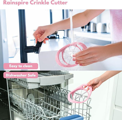 Rainspire Apple Cutter 8 Slices, 8 Blade Apple Slicer and Corer, Apple Corer Tool with Stainless Steel Blades, Super Sharp Fruit Cutter Fruit Slicer, Pink