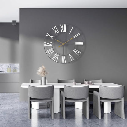 Sorbus Large Wall Clock for Living Room Decor - 24 inch Big Wall Clock Decorative - Battery Operated - Roman Numeral Analog Large Clock for Bedroom, Room, Home, Kitchen, Office, Wall Decor (White)