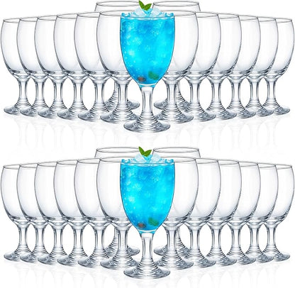 Patelai Set of 30 Clear Glasses 16 oz Water Goblet Glass Stemmed Water Glasses for Juice Wine Beer Tea Milk Cold Beverages Drinks Dishwasher Safe