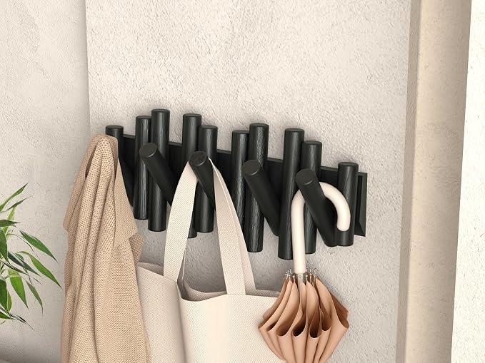Wall Coat Rack - Wall Mounted Coats Rack - Coat Hanger Wall Mount Coat Racks - entryway Hooks Rack - Coat Rack Wall Key Holder - Wooden Coat Rack Walls Mount - Key Hooks for Walls Key Holder