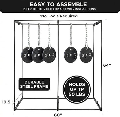HOLDN’ STORAGE Portable Wardrobe Closet - 65 lb Large Capacity, Internal Heavy Duty Metal Rod, Zipper & Clear Window, Durable Clothes Organizer, Tool-Free Easy Assembly, Beige Canvas Cover