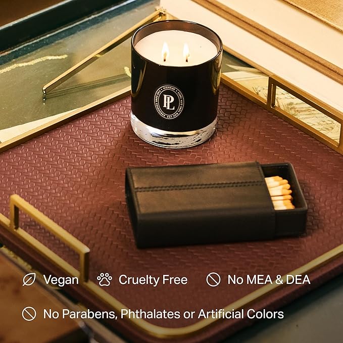 Preston Lane Luxury 2-Wick Scented Candle, Doheny Drive, 7.5 oz Hand-Poured in USA | Long Burn Time (20-30 Hrs), Vegan Soy Wax Blend, Decorative Glass Vessel, Fine Italian Fragrance