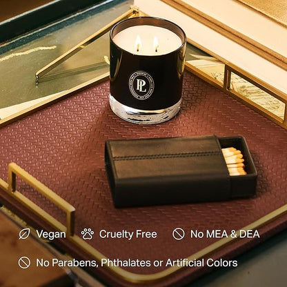 Preston Lane Luxury 2-Wick Scented Candle, Doheny Drive, 7.5 oz Hand-Poured in USA | Long Burn Time (20-30 Hrs), Vegan Soy Wax Blend, Decorative Glass Vessel, Fine Italian Fragrance