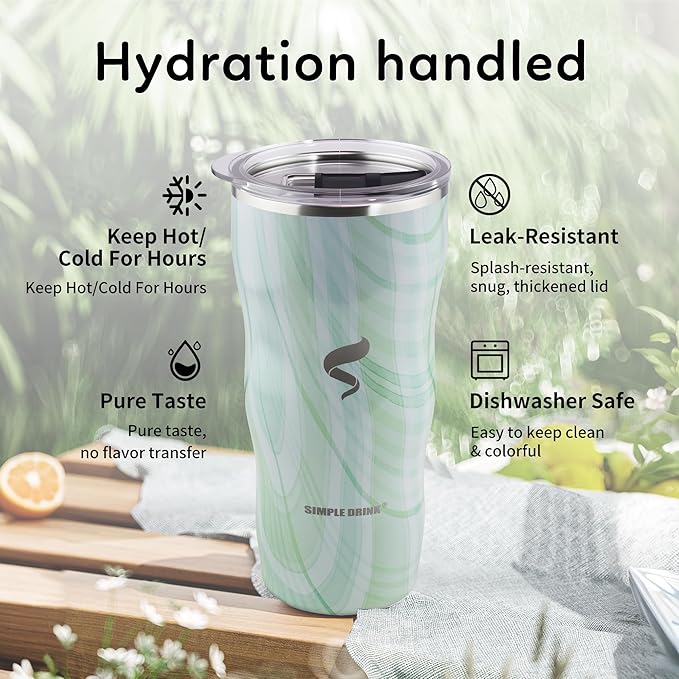 20Oz Insulated Tumbler With Straw And Lid, Stainless Steel Coffee Cup, Double Wall Vacuum Travel Mug,Spill proof Iced Coffee Tumbler,Outside Use, Jelly Green