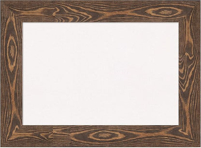 Amanti Art White Cork Board for Wall, 22x30 Vision Board with Brown Wood Frame, Medium Corkboard Office Decor for Home Organization, Country Rustic Corkboard Pinboard to Display Items for Home