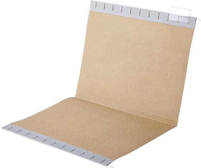 Amazon Basics Hanging File Folders with Adjustable Tabs for Document Organization, Letter Size, Gray, 50-Pack