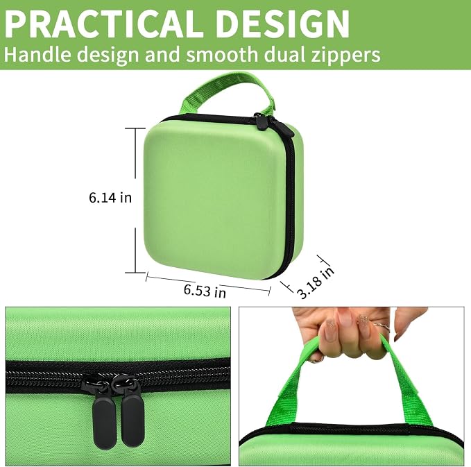 ALKOO Case Compatible with NIIMBOT B21 / B1 Label Maker Wireless Thermal Label Printer, Holder for Inkless Label Maker & Labeling Tapes Refills, with Mesh Pocket for Cable Accessories (Green)