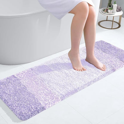 OLANLY Bathroom Runner Rugs Mat 47x17, Extra Soft Absorbent Microfiber Bath Rug, Rubber Backing, Quick Dry, Washable Long Bath Mats for Bathroom, Tub and Shower, Home Decor Accessories, Light Purple