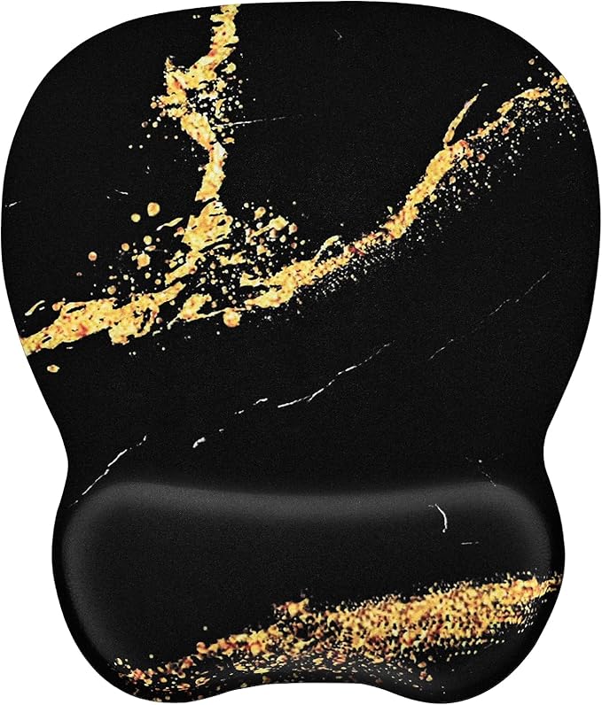 EooCoo Ergonomic Mouse Pad with Wrist Support, Mousepad with Memory Foam Wrist Rest and Non-Slip Base for Computer, Cafe, Home & Office, 9.64 x 8.26 in Office Desk Accessories