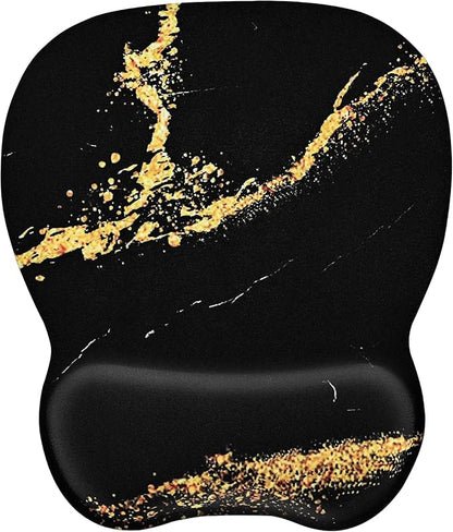EooCoo Ergonomic Mouse Pad with Wrist Support, Mousepad with Memory Foam Wrist Rest and Non-Slip Base for Computer, Cafe, Home & Office, 9.64 x 8.26 in Office Desk Accessories
