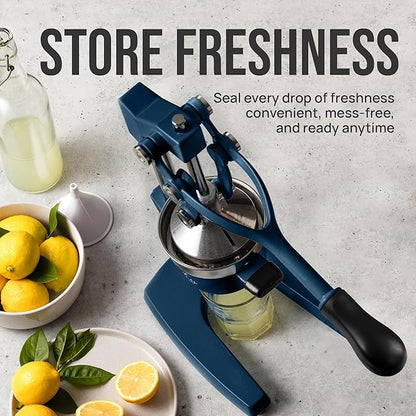 Zulay Kitchen Cast Iron Juicer - Heavy Duty Manual Juicer with Detachable Strainers for Easy Cleaning, Orange Juice Press for Citrus Fruits, Perfect for Bartenders, Juice Lovers & Health Enthusiasts