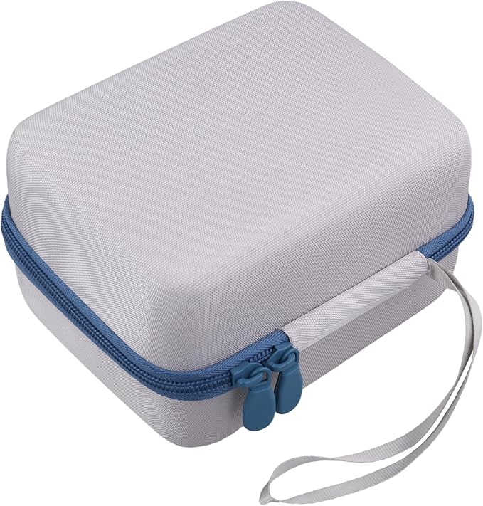 Label Printer Case Compatible with Brother PT-M95 P-Touch Monochrome Label Maker and Label Tapes(Gray Case,Blue Zipper)
