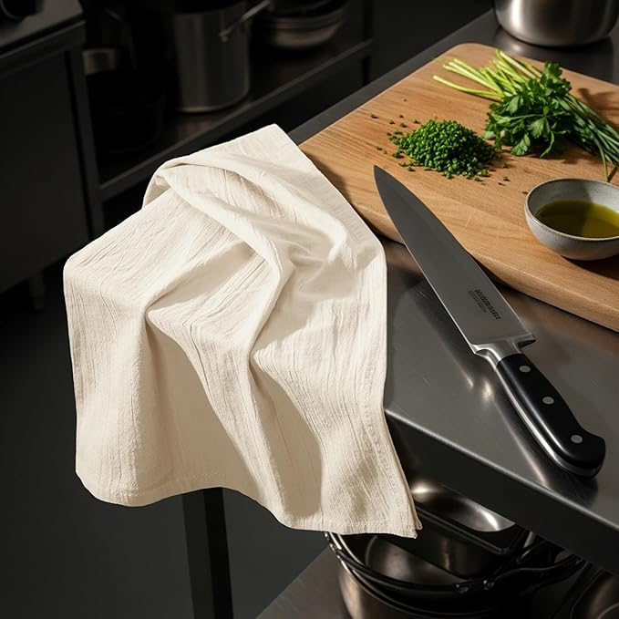 Utopia Kitchen Natural Flour Sack Towels [24 Pack - 28 x 28 Inch] 100% Cotton Tea Towels for Cleaning & Drying - Highly Absorbent Kitchen Dish Cloth