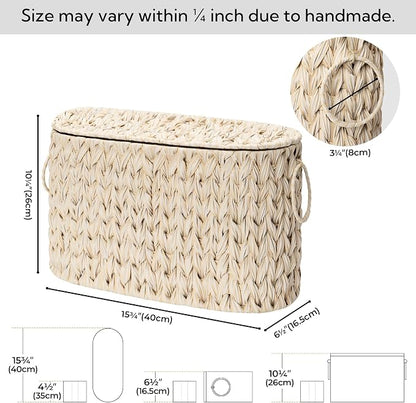 GRANNY SAYS Toilet Paper Storage Basket with Lid, Freestanding Toilet Paper Holder, Bathroom Organizers and Storage, Wicker Basket for Bathroom Storage, Butter Milk