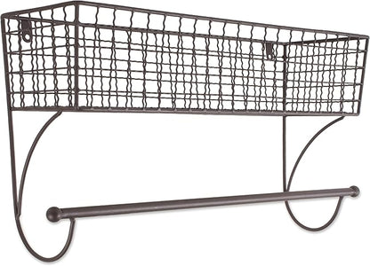 DII Rustic Farmhouse Bathroom Décor, Metal Storage, Large Towel Bar, Rustic